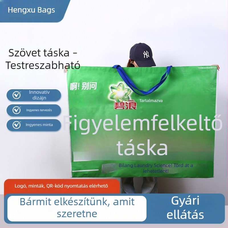 Nagy, figyelemfelkeltő fonott tote táska, egyedi kiállításokra, átlátszó PP fonott táska