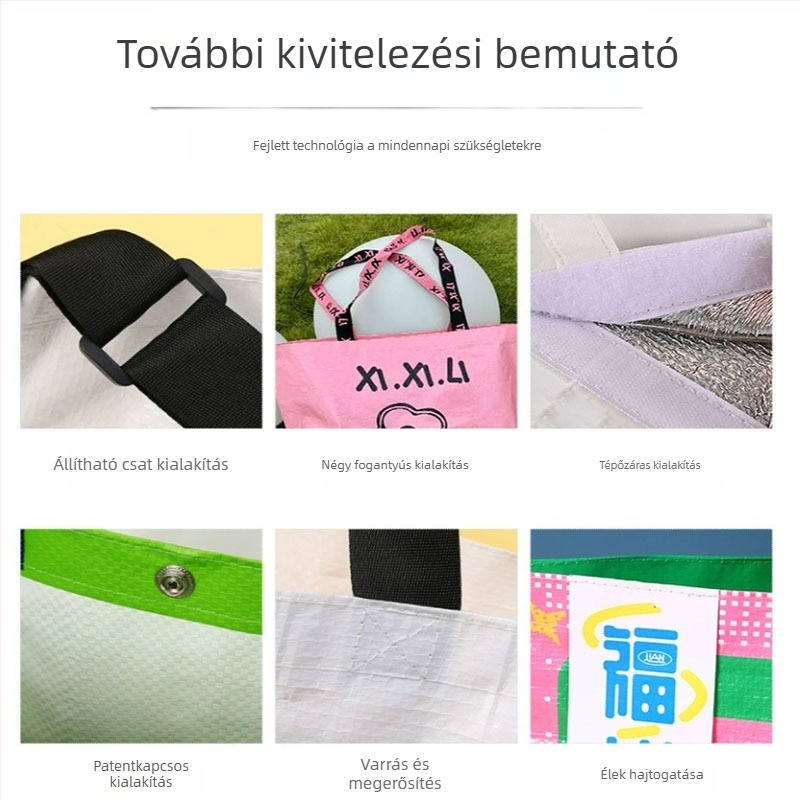 Nagy, figyelemfelkeltő fonott tote táska, egyedi kiállításokra, átlátszó PP fonott táska