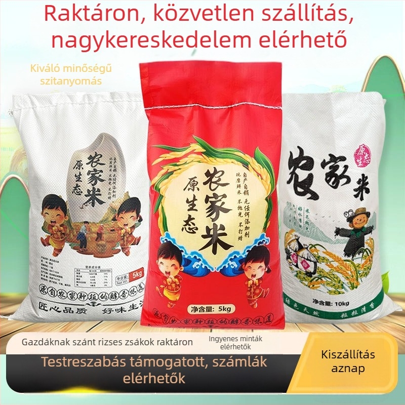 Átlátszó szövött rizszsák, 25 kg, egyedi, prémium minőségű csomagolás
