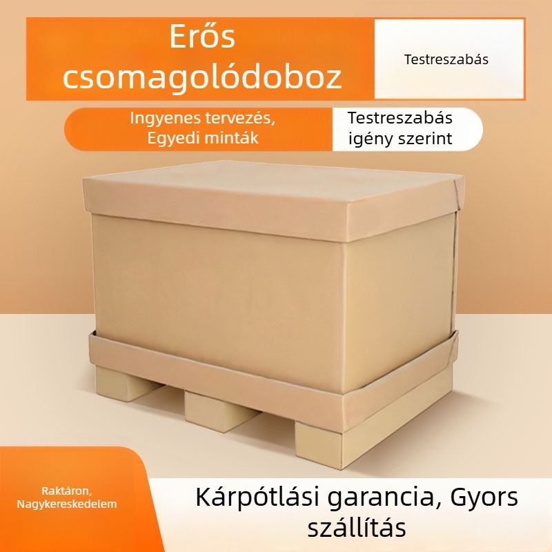 Személyre szabható nehéz teherbírású nagyméretű doboz hullámkartonból, hajtogatott karton, 15 mm vastagság