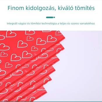Színes nyomtatású csomagoló táska, PP szövött táska piros szív mintával, kígyó bőr textúrájú, vízálló költözéshez