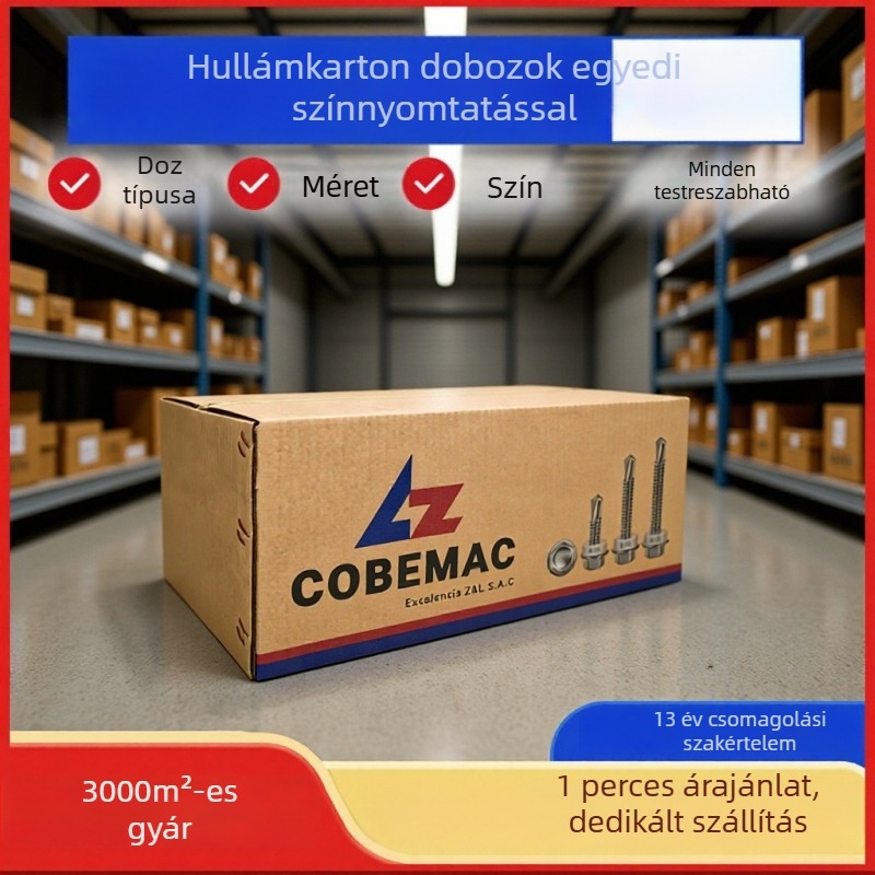 Háromrétegű, extrém kemény vastagított kartondoboz szállításhoz és logisztikai csomagoláshoz