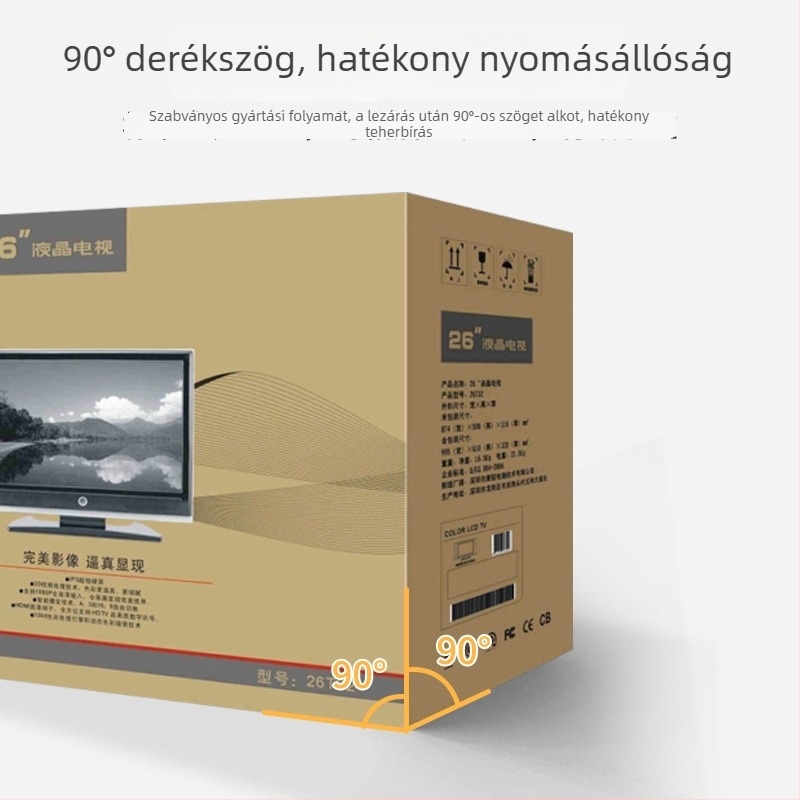 Egyedi gyártású nagy TV-doboz, rendkívül erős hullámkartonból
