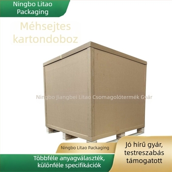 Leválasztható méhsejt kartondobozok, 2 cm vastagságú méhsejt panelek, különböző méretű fa paletták alaplemezei és kartondobozok feldolgozása.