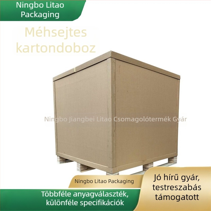 Leválasztható méhsejt kartondobozok, 2 cm vastagságú méhsejt panelek, különböző méretű fa paletták alaplemezei és kartondobozok feldolgozása.