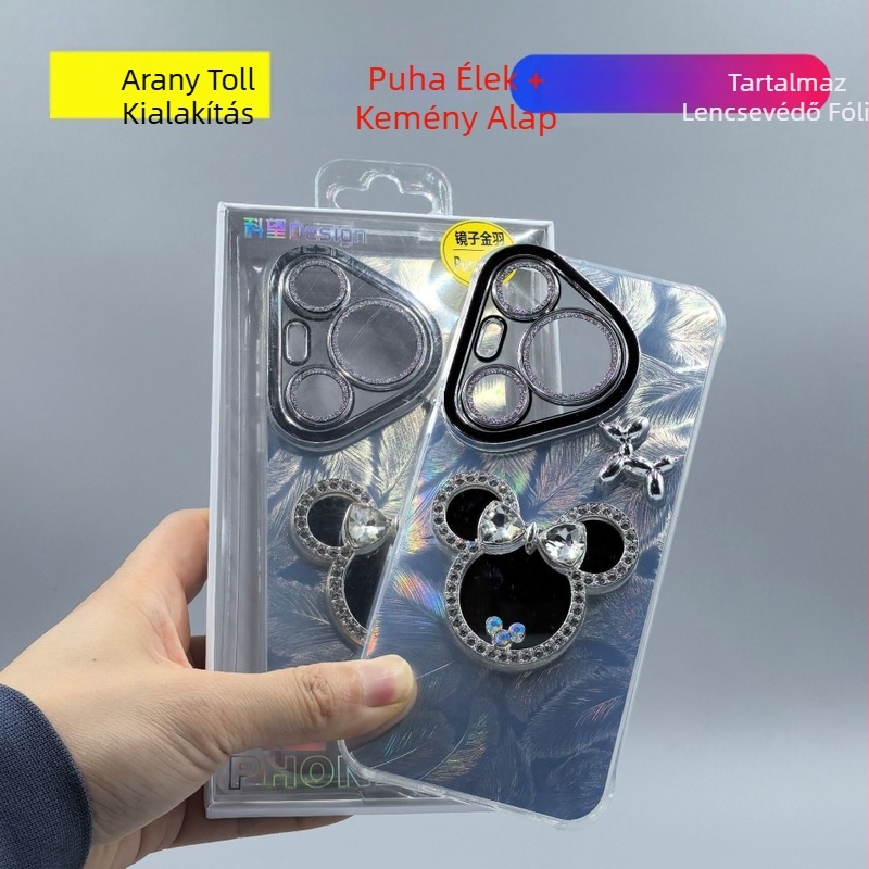 Mirror Jinyu Szilikon hátlapi védőburkolat Huawei Pura70 Pro és Apple Pura70 számára – relifes felülettel, ütésálló, kopásálló, prémium érzet