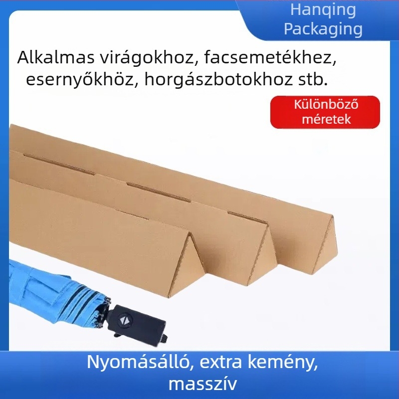 Háromszög alakú hajtogatható kartondoboz virágcsomagoláshoz, testreszabható vastag Kraft kartonból