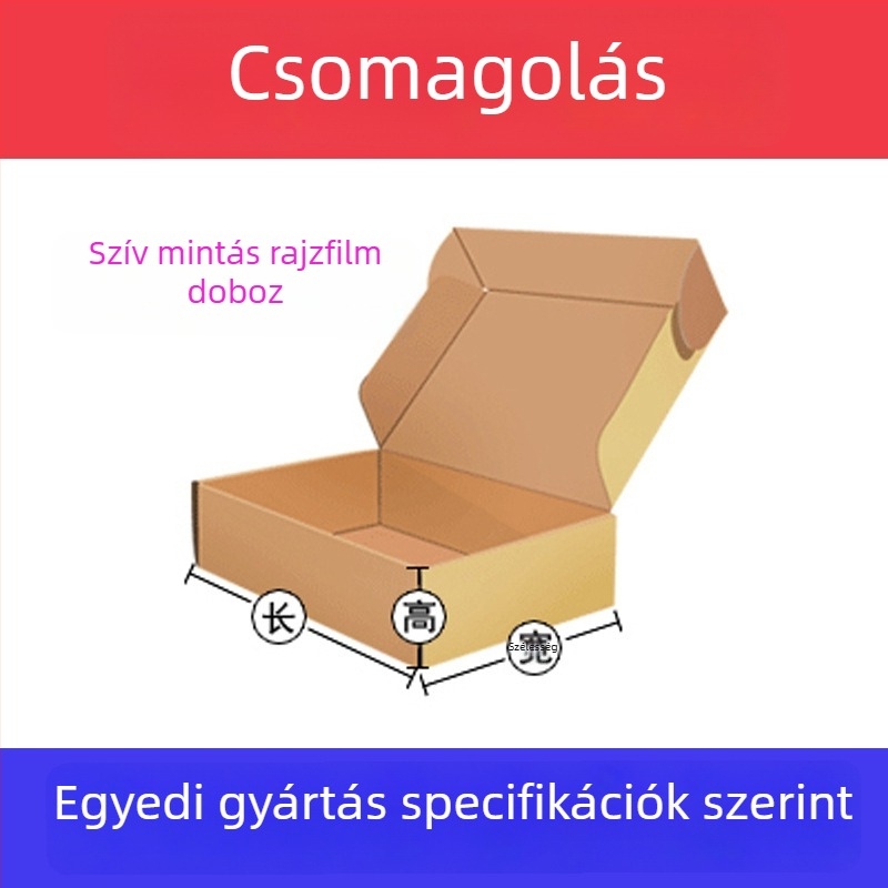 Személyre szabott hullámpapír kartondobozok gyorsposta csomagoláshoz, kis tételben gyártva, megerősített vastagság, Kraft szín, igény szerinti gyártás