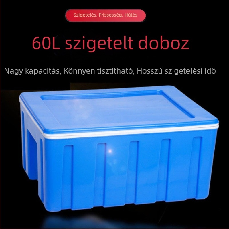 60L autóba tervezett szigetelt doboz gyorsétel kiszállításhoz, polipropilén nagy sűrűségű habanyagból