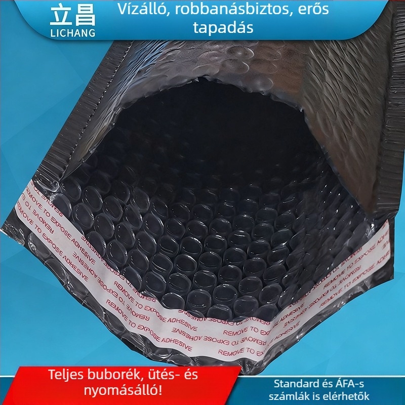 Személyre szabott ko-extrudált buborékfóliás táska habréteggel ruhák csomagolására, forró olvadék ragasztásos nyomtatás