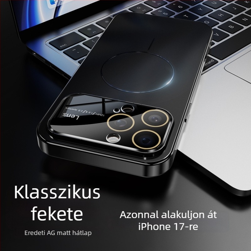iPhone 16 Pro Max tok – matt felület, AG Nano anyag, nagy látóablak, mágneses rögzítés, teljes ütésálló védelem