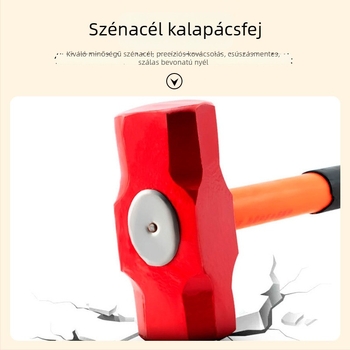 Nagy teherbírású nyolcszögletű kalapács fiber-plasztiknyéllel, ütésálló fej, építéshez és autókarbantartáshoz