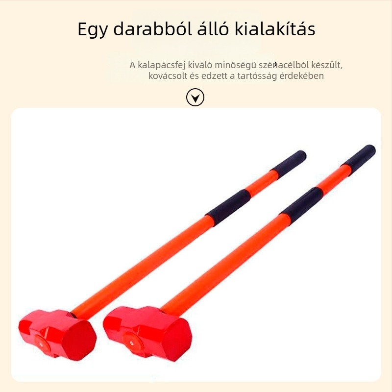 Nagy teherbírású nyolcszögletű kalapács fiber-plasztiknyéllel, ütésálló fej, építéshez és autókarbantartáshoz