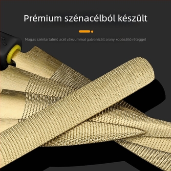 Aranyszínű fafaragó reszelő, kézzel készített, durva fogazattal a formázáshoz