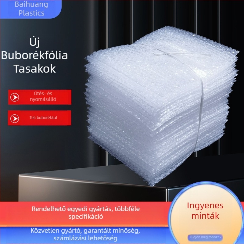 Kétoldalas, vastagított ütésálló buborékfólia csomagoláshoz (közepes buborékok, szélesség és hossz személyre szabható)