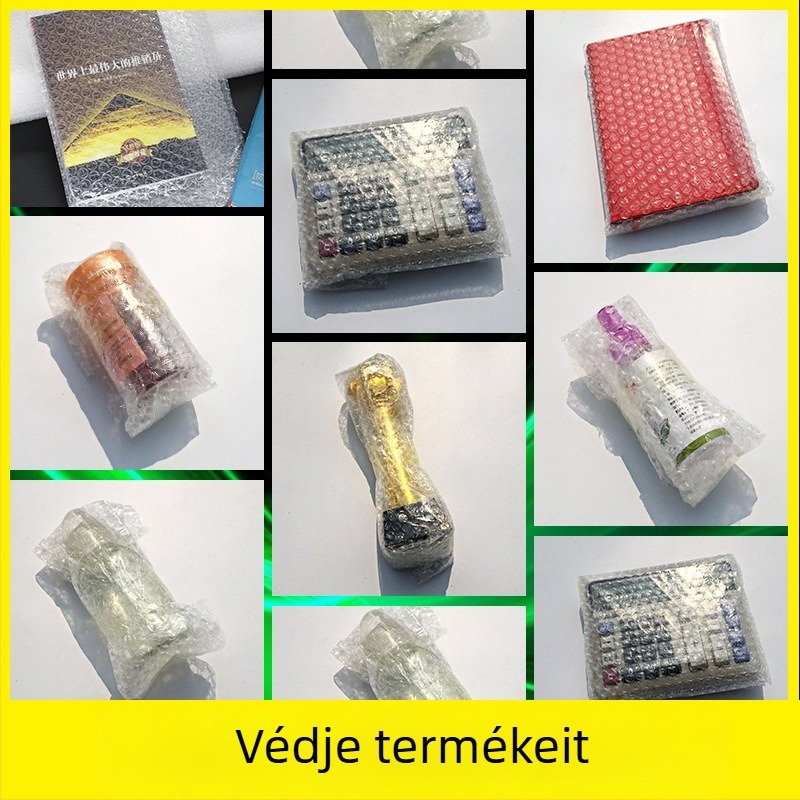 Chuangxin Átlátszó, megerősített buborékfóliás táska, LDPE, téglalap alakú, szállítási csomagoláshoz