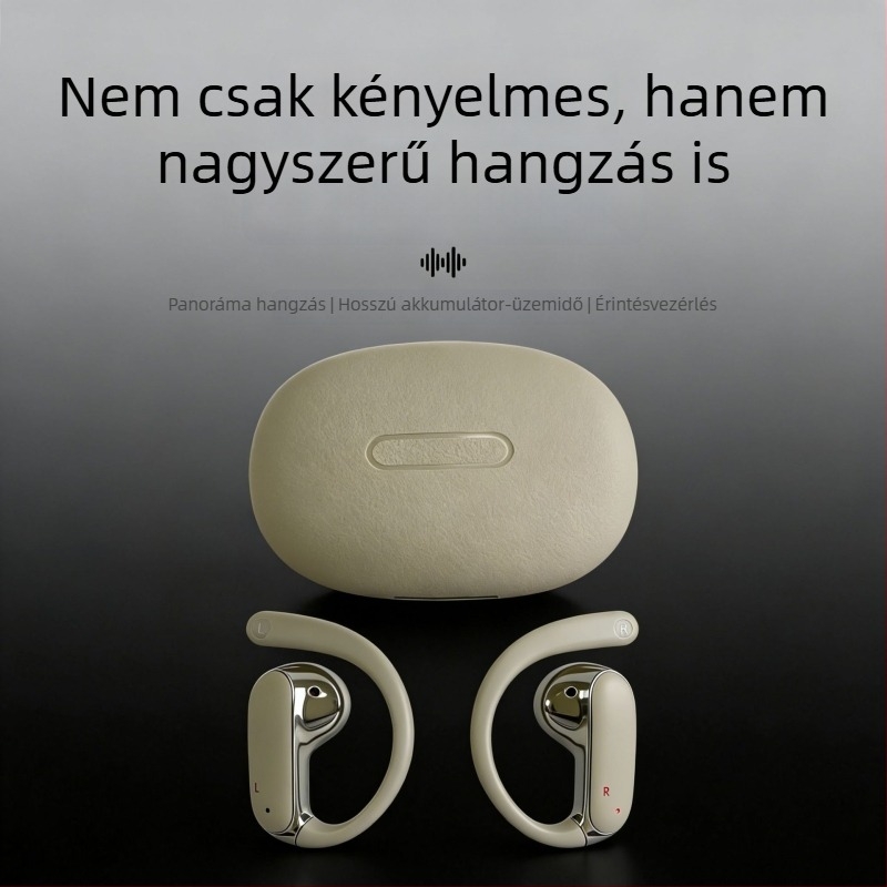 OWS vezeték nélküli fülhurogos fejhallgató, nyitott fül dizájn csontvezetéses technológiával, Bluetooth, hosszú üzemidő sporthoz