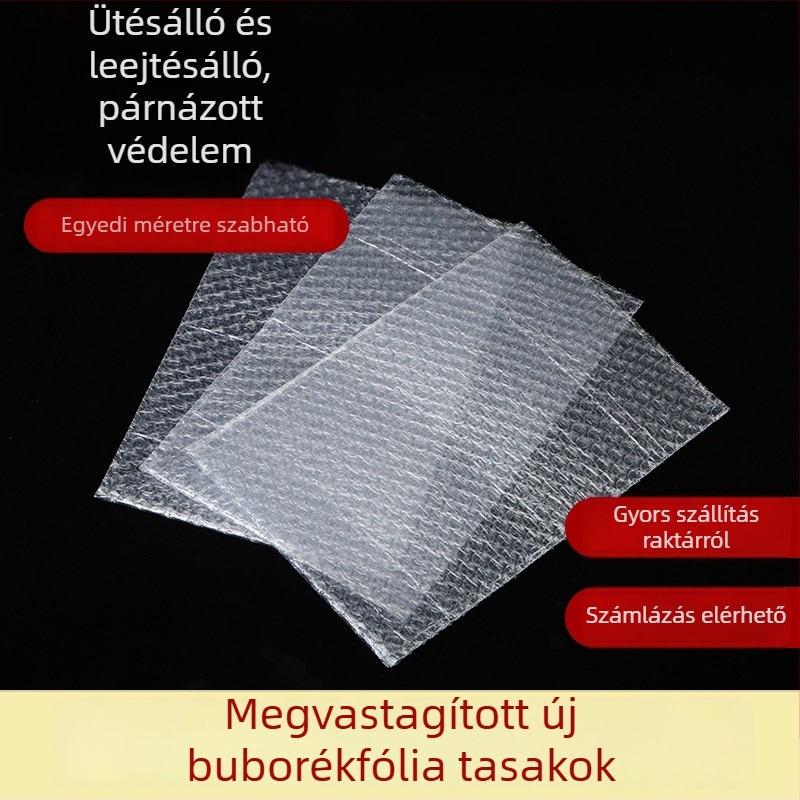 Átlátszó önzáró buborékos tasak, ütésálló, egyrétegű vagy kétszeres rétegű, csomagoláshoz