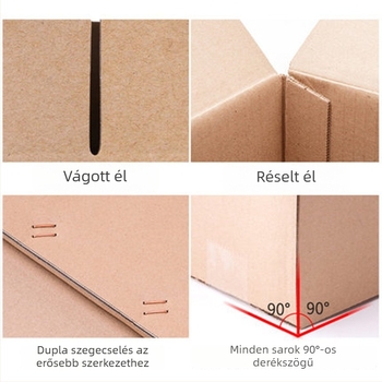 9-es számú kartondoboz, összecsukható, hullámkarton, téglalap alakú, nyomtatás nélküli
