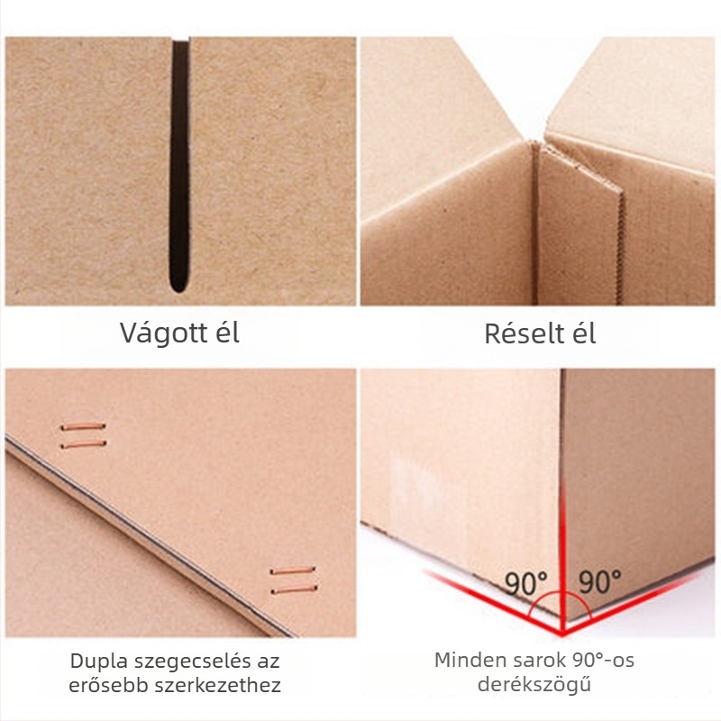 9-es számú kartondoboz, összecsukható, hullámkarton, téglalap alakú, nyomtatás nélküli