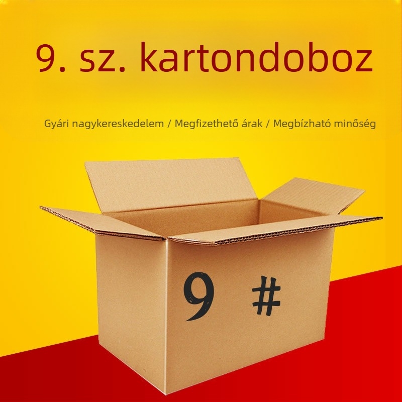 9-es számú kartondoboz, összecsukható, hullámkarton, téglalap alakú, nyomtatás nélküli