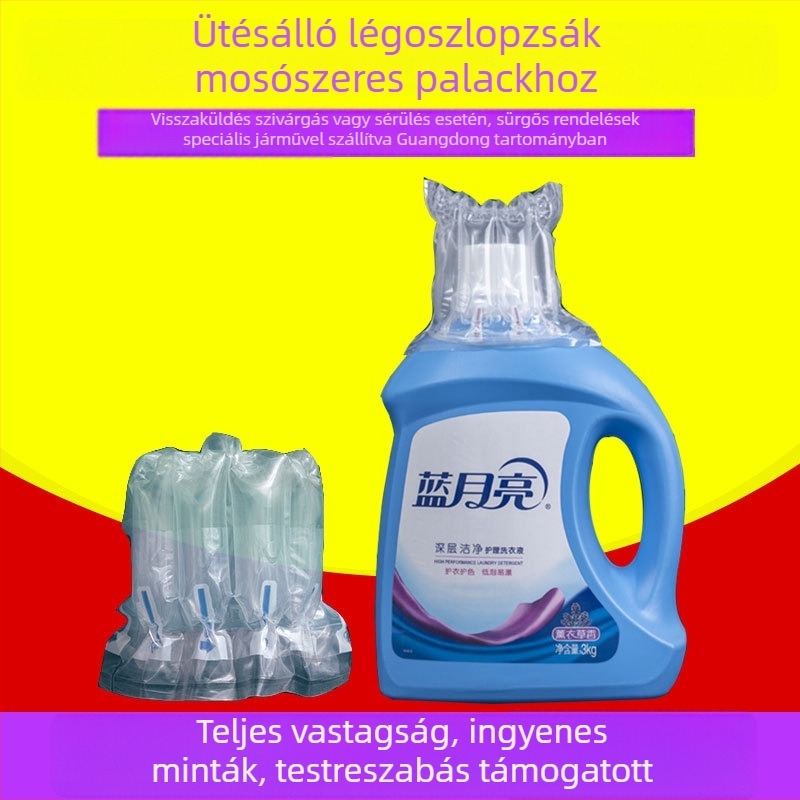 Légoszlopos védőtáska törékeny tárgyakhoz: buborékalapú csomagolás mosóporhoz, étolajhoz és motorolaj üvegekhez