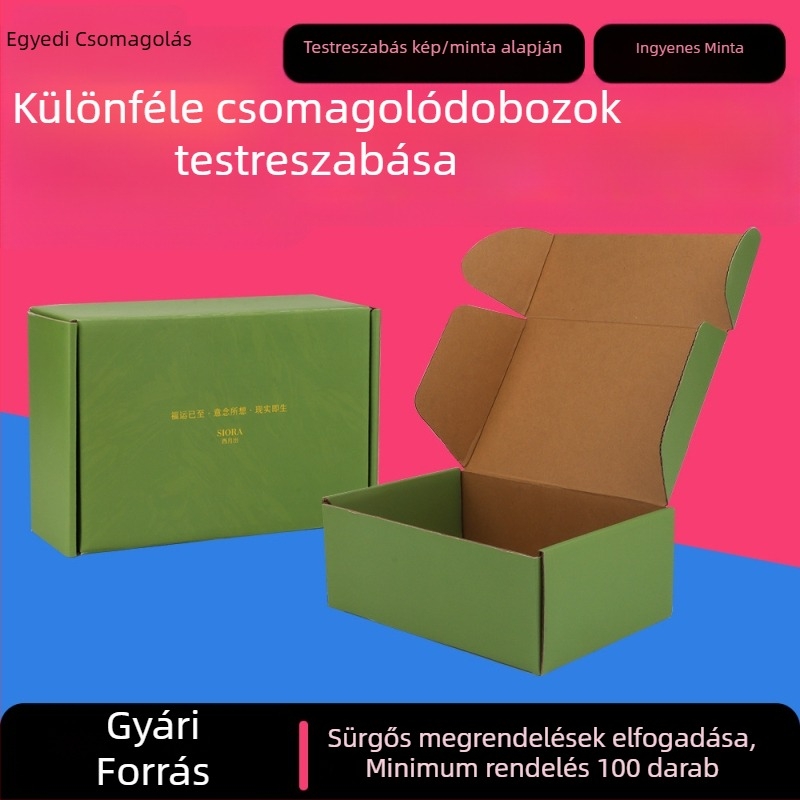 Testreszabott színes csomagoló doboz, összehajtható kartondoboz logisztikára, 250 g/m², laminálás/forró bélyegzés/UV bevonat, kis tételben logóval