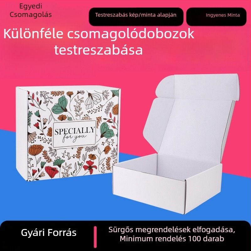 Testreszabott színes csomagoló doboz, összehajtható kartondoboz logisztikára, 250 g/m², laminálás/forró bélyegzés/UV bevonat, kis tételben logóval