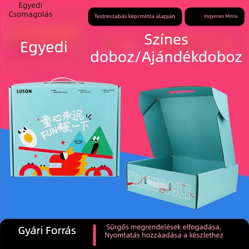 Testreszabott színes csomagoló doboz, összehajtható kartondoboz logisztikára, 250 g/m², laminálás/forró bélyegzés/UV bevonat, kis tételben logóval