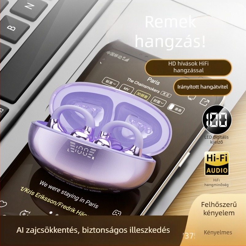 SK39 Bluetooth headset 2025 – vezeték nélküli klipsz típusú, nem illeszkedik a fülbe, csontvezetéses hangzás, kiváló hangminőség, saját forma