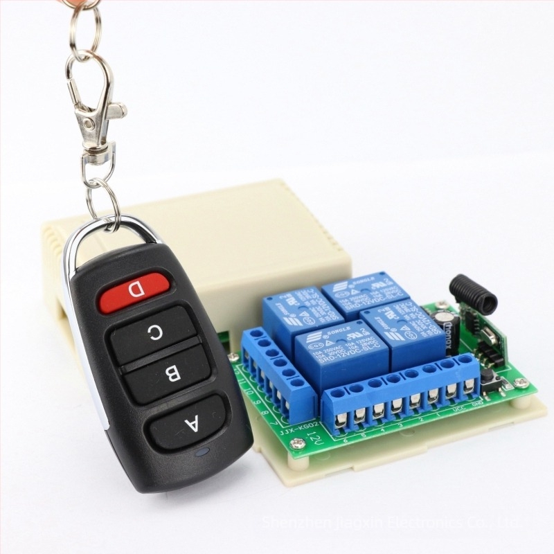 12V négycsatornás vezeték nélküli távirányítós kapcsoló transzceiver modul
