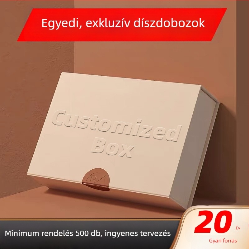 Egyedi teajándék-doboz flip-top fedéllel, luxus reliefdíszítés és logónyomtatás lehetősége, méretek testreszabhatóak.