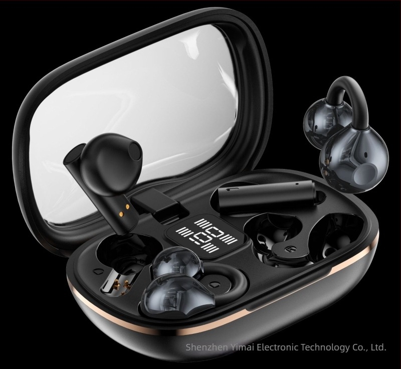 Bluetooth fülhallgató csontvezetéses technológiával, klipsz típusú, nincs a fülben, 2 az 1-ben, két pár, zajcsökkentés