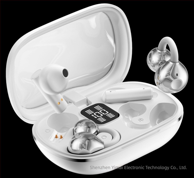 Bluetooth fülhallgató csontvezetéses technológiával, klipsz típusú, nincs a fülben, 2 az 1-ben, két pár, zajcsökkentés