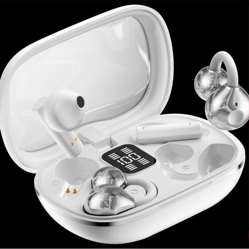 Bluetooth fülhallgató csontvezetéses technológiával, klipsz típusú, nincs a fülben, 2 az 1-ben, két pár, zajcsökkentés
