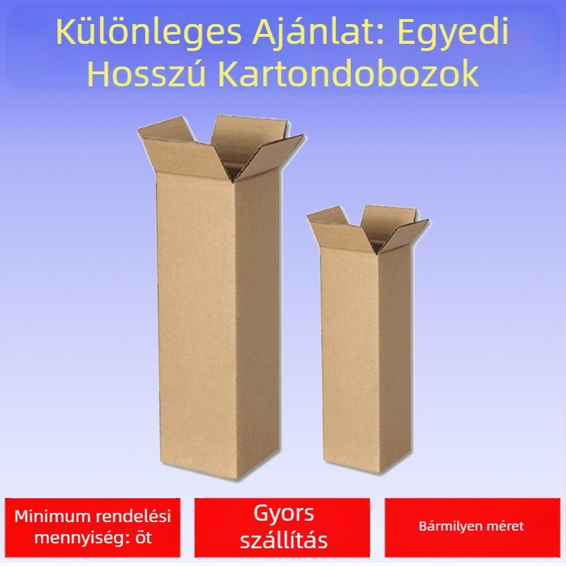 Hosszú, testreszabható hajtogatott kartondoboz poharakhoz és esernyőkhoz