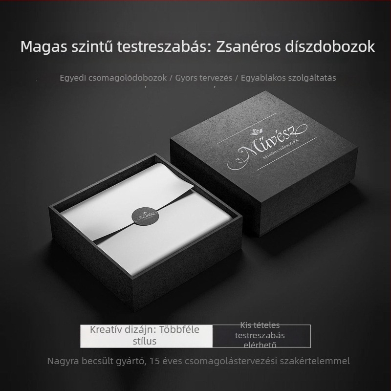 Személyre szabott fedél és alap ajándékdobozok, csomagoló dobozok, ékszeres dobozok, szuvenír dobozok, Újévi ajándékdobozok, üres dobozok