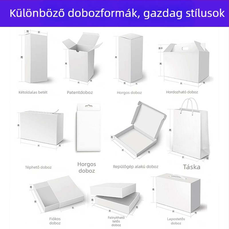 Személyre szabott hajlított fehér kartondobozok színes nyomtatással gyógyszerek, kozmetikumok és élelmiszerek számára