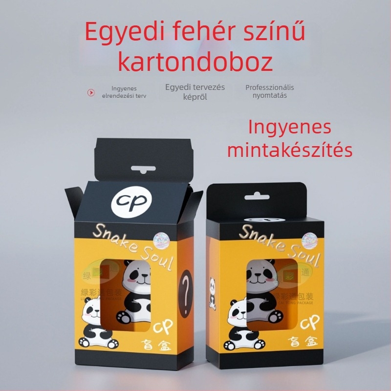 Fehér karton doboz nyomtatott csomagoláshoz, élelmiszer-csomagolás, dizájn, lehúzható doboz, kis tételre szabható