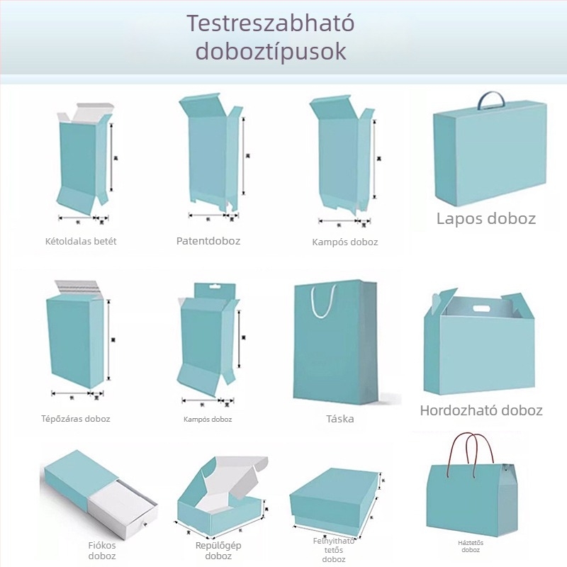 Összehajtható fehér hullámkarton doboz fedéllel és alappal, logónyomtatás, üres rejtélyes doboz, testreszabható