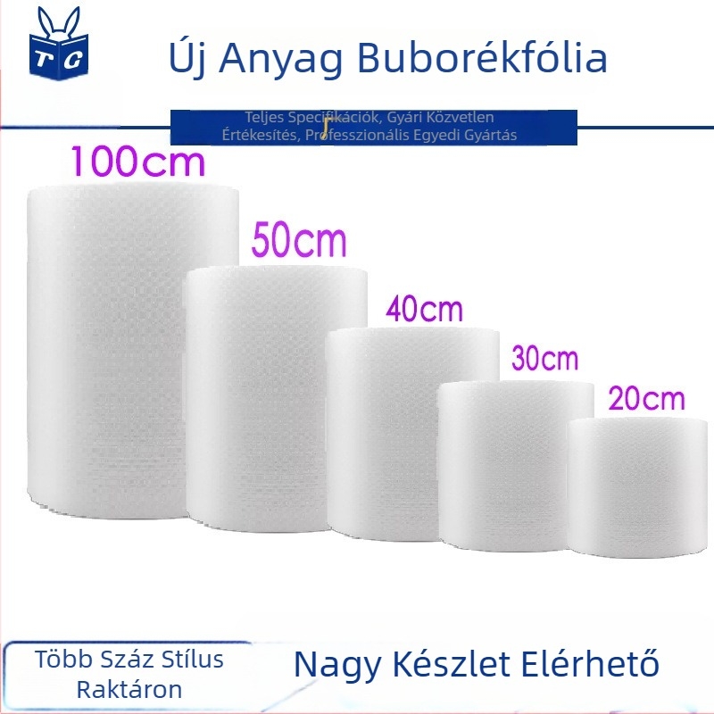 Egyoldalú buborékfólia, 30 cm széles, 100 m hosszú, új anyagból készült buborékos párna csomagoláshoz és ütésvédelmi célokra