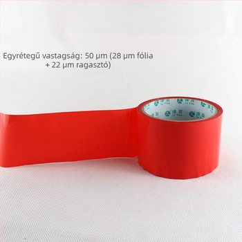 Karminvörös csomagoló szalag, nagy tekercs, 50 µm BOPP film