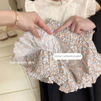 Lányoknak szóló nyári szett virágos jacquard nadrág és szoknya