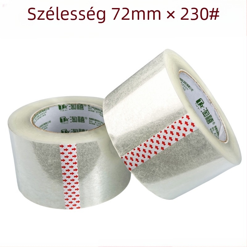 Taoxi átlátszó csomagoló ragasztószalag, 72 mm × 142 m, erős tapadás, OPP film