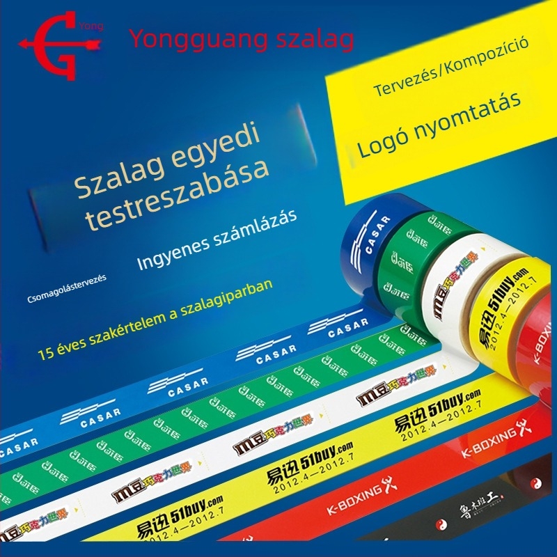 Egyedi logóval készült csomagoló szalag – BOPP alapú nyomtatott kivitel