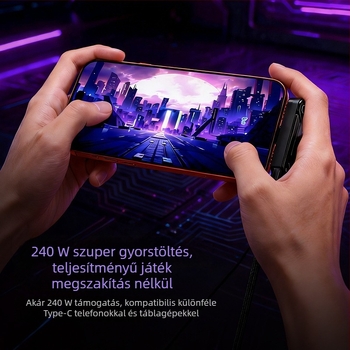 240W-os, többfunkciós gyors töltésű adatkábel telefonhoz és telefontartóval, kompatibilis iPhone 15/17 és táblagépekkel