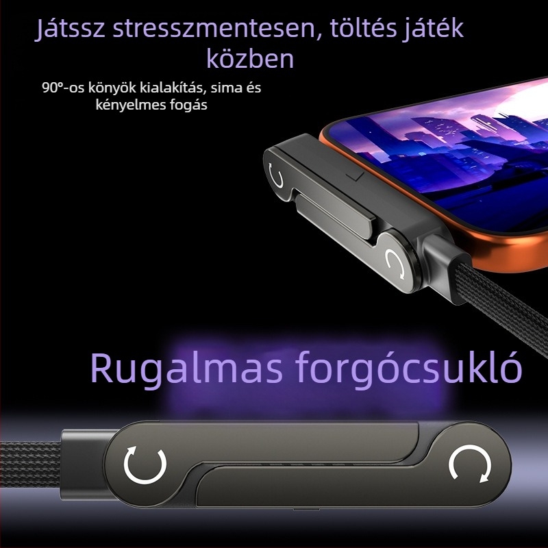 240W-os, többfunkciós gyors töltésű adatkábel telefonhoz és telefontartóval, kompatibilis iPhone 15/17 és táblagépekkel