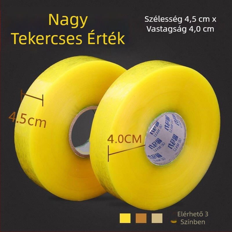 Átlátszó csomagoló szalag, 4,5 cm szélesség, 300 m hossz, megerősített, záráshoz