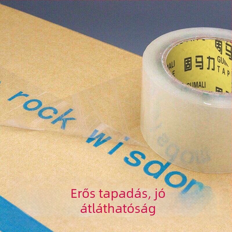 Átlátszó csomagoló szalag, 4,5 cm szélesség, 300 m hossz, megerősített, záráshoz