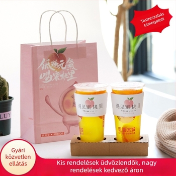 Kraft papírzacskó tej-teához – catering és elvitelre szánt csomagolás logóval nyomtatva